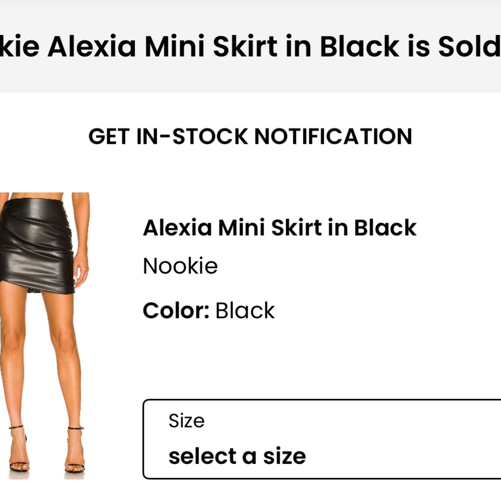 Nookie Black Leather Mini Skirt